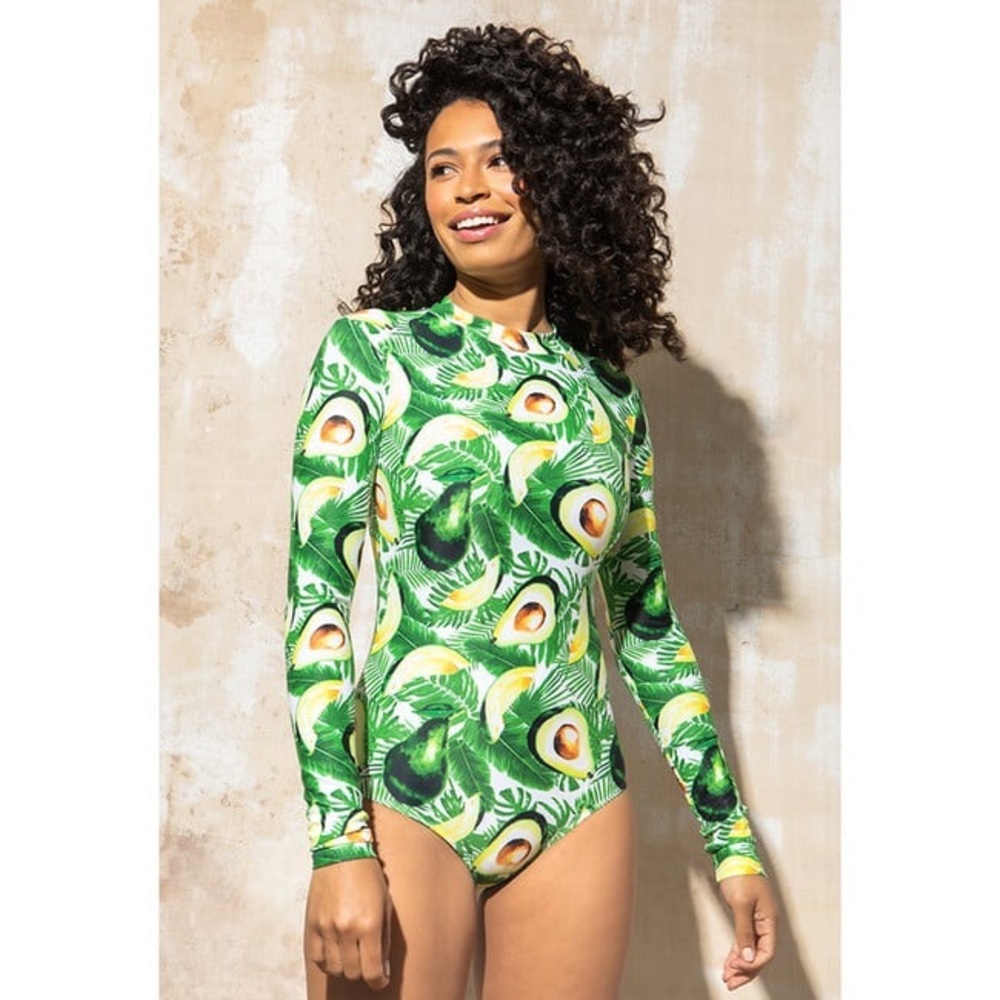 🥑Tropical Avocado Print Swimsuit